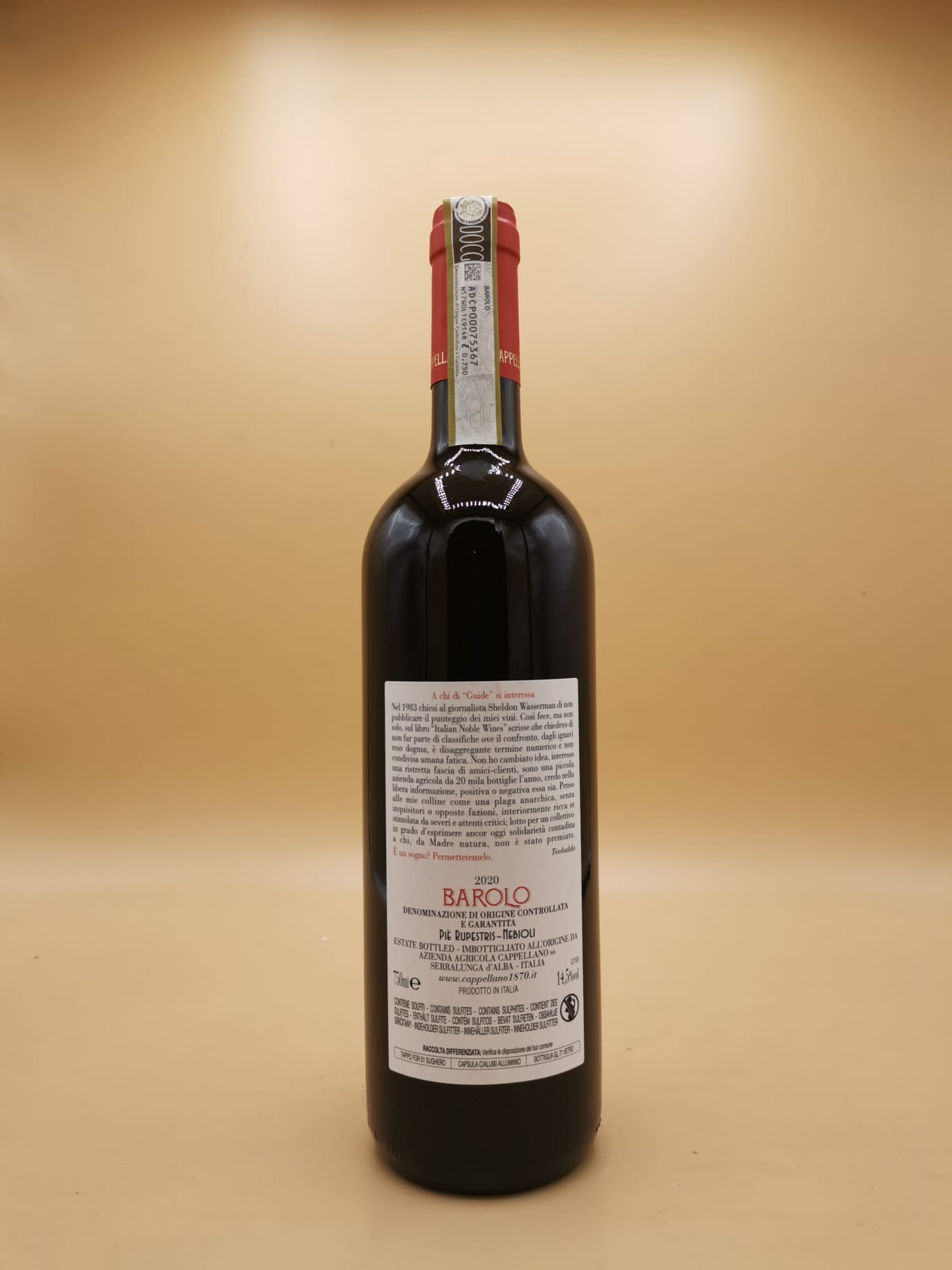 Barolo Piè Rupestris 2020 Cappellano