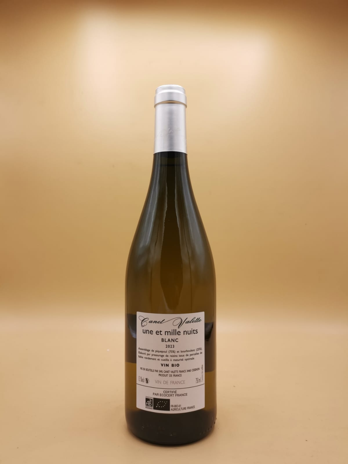 Vin de France Blanc Une et Mille Nuits 2023 Canet Valette