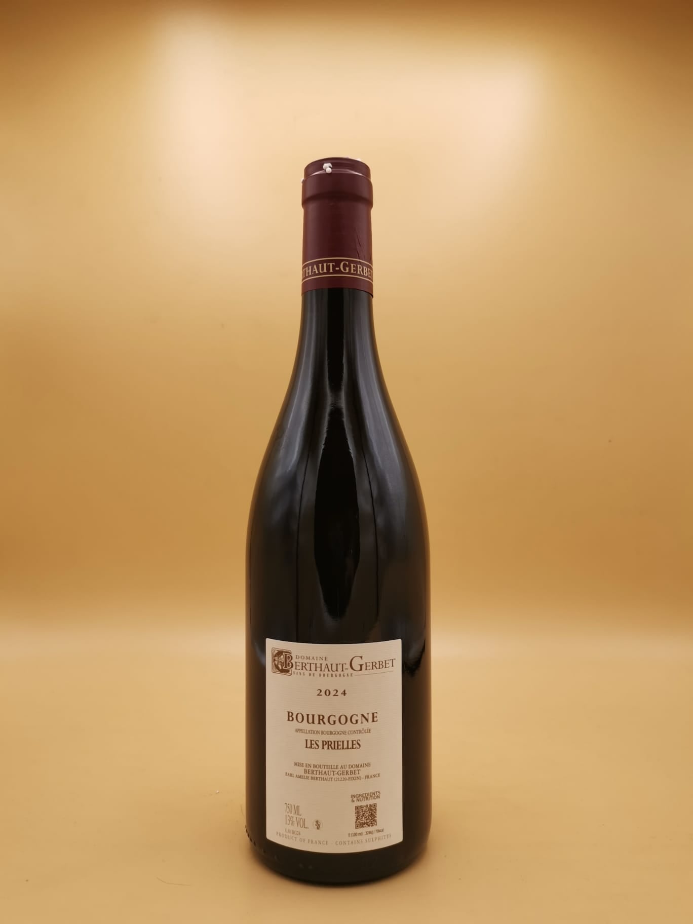 Bourgogne Les Prielles 2024 Domaine Berthaut Gerbet