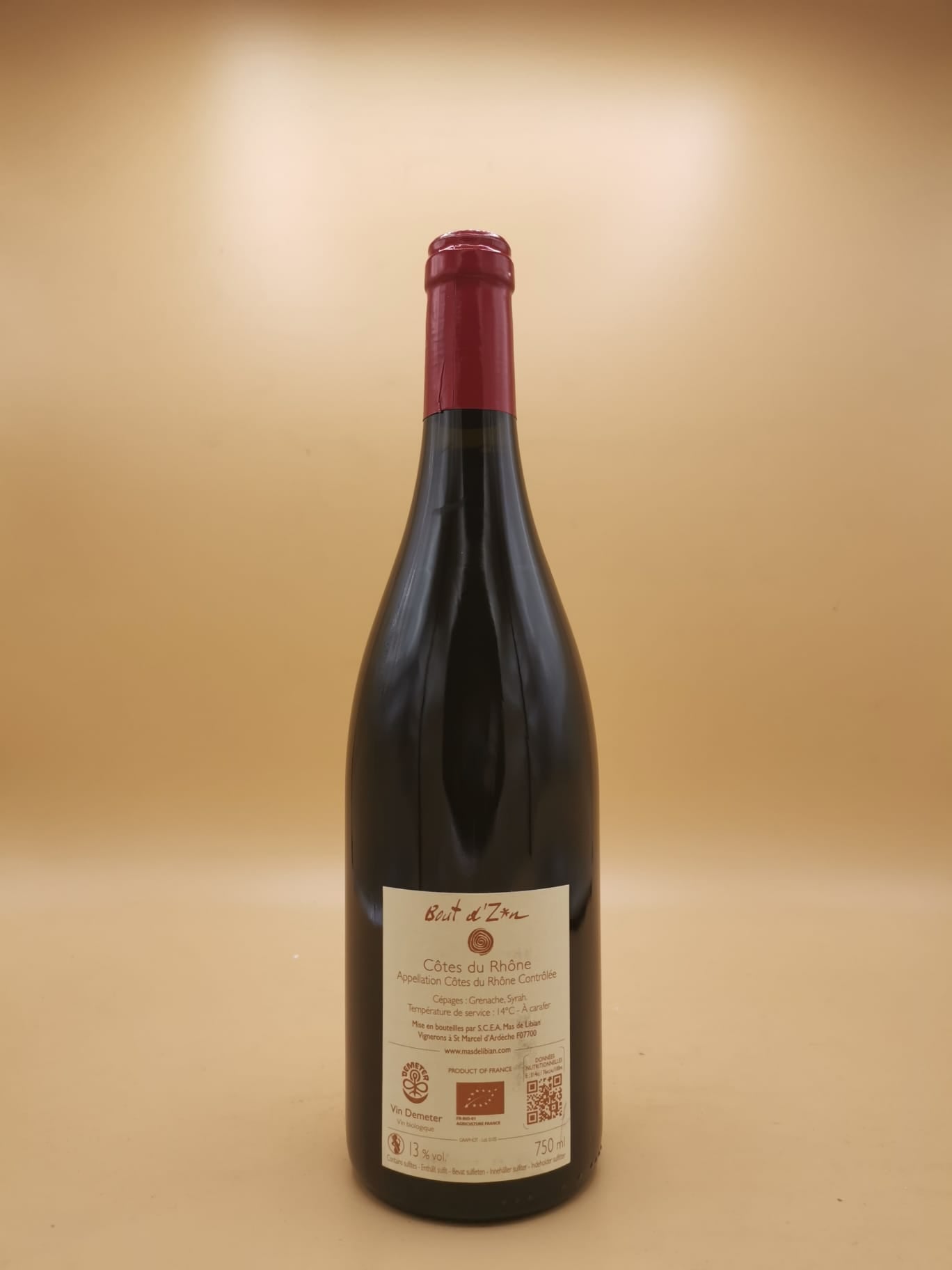 Côtes du Rhône Bout d'Zan Rouge 2024 Mas de Libian